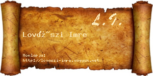 Lovászi Imre névjegykártya